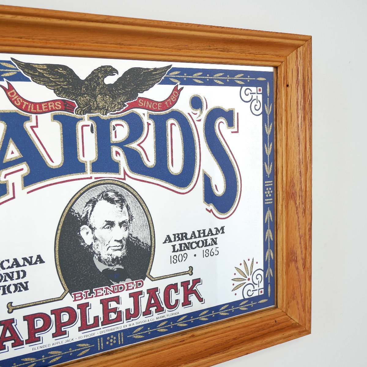新品，品質保証 ヴィンテージ APPLE JACK LAIRD'S パブミラー【#4536