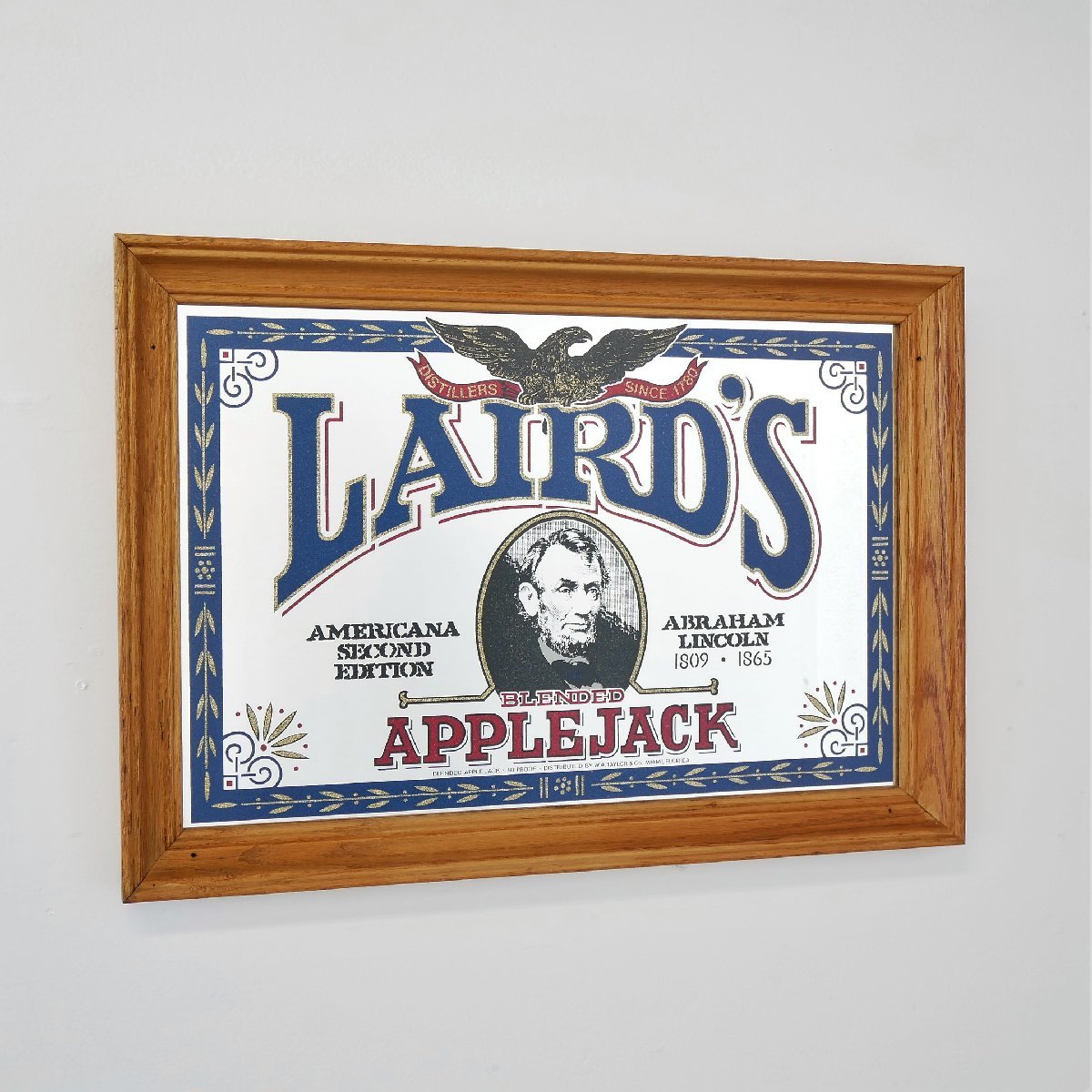 新品，品質保証 ヴィンテージ APPLE JACK LAIRD'S パブミラー【#4536