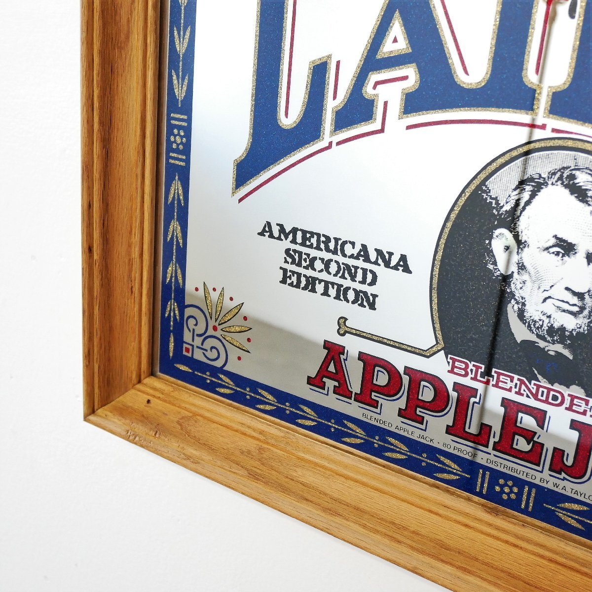 新品，品質保証 ヴィンテージ APPLE JACK LAIRD'S パブミラー【#4536