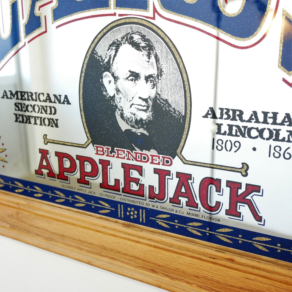 新品，品質保証 ヴィンテージ APPLE JACK LAIRD'S パブミラー【#4536