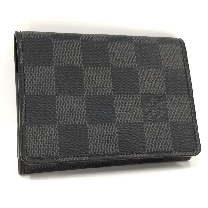 【中古】LOUIS VUITTON アンヴェロップ カルト ドゥ ヴィジット カードケース ダミエ グラフィット N63338