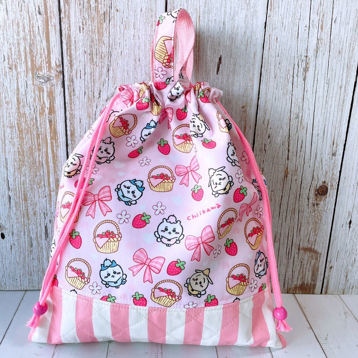 ベッツィ×リボン刺繍キルト　レッスンバッグ上履き入れ体操服袋　ハンドメイド 数量限定ハンドメイド＊*レッスンバック+上履き入れ+体操着袋セット