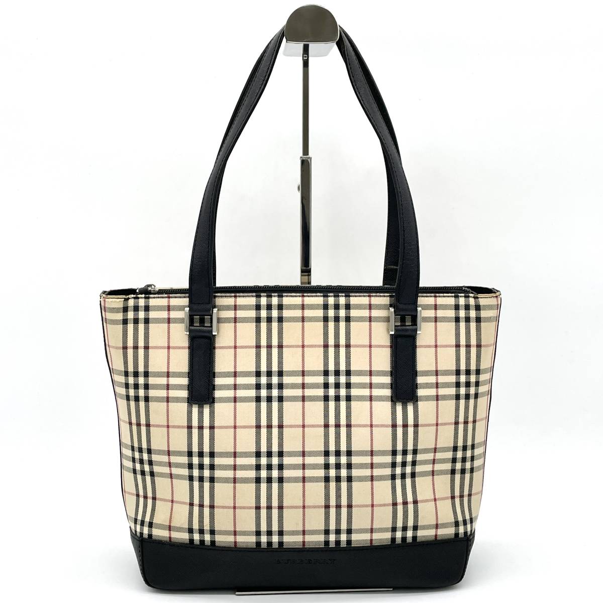 1円 BURBERRY バーバリー ノバチェック トートバッグ キャンバス