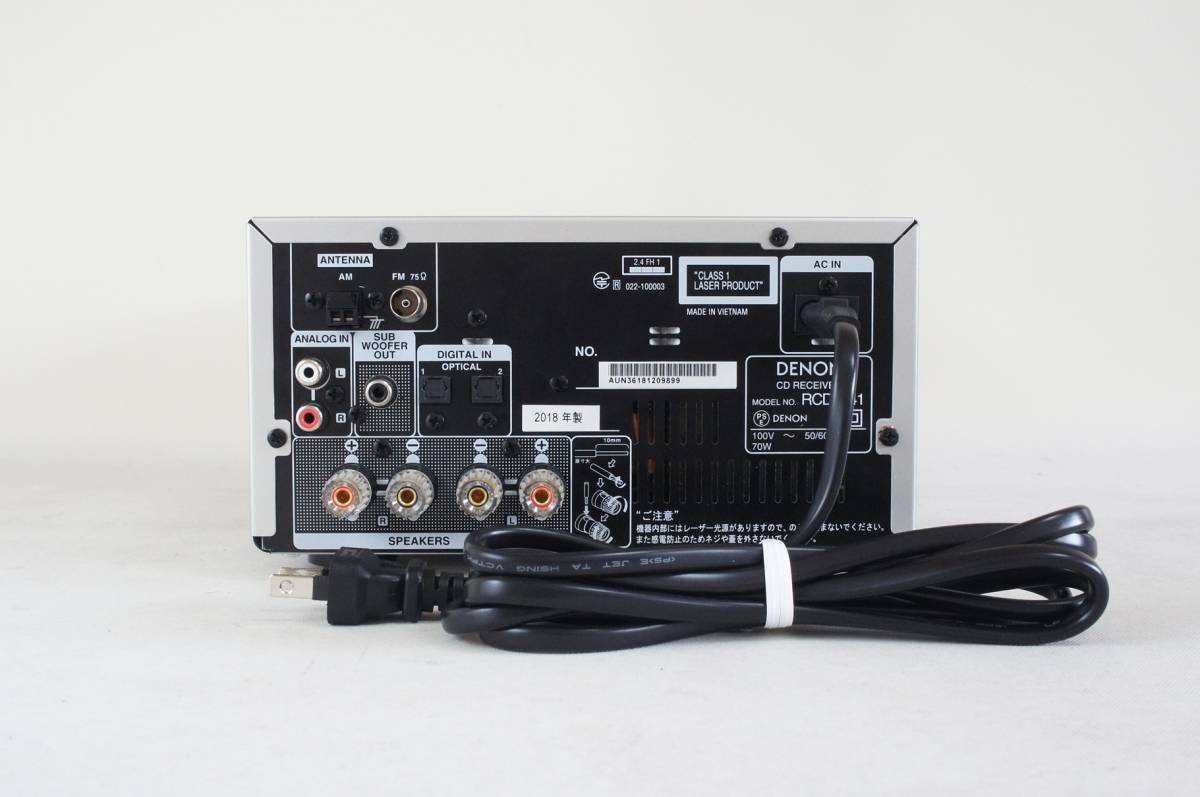 DENON Bluetooth機能搭載 RCD-M41 CDレシーバー 2018年製