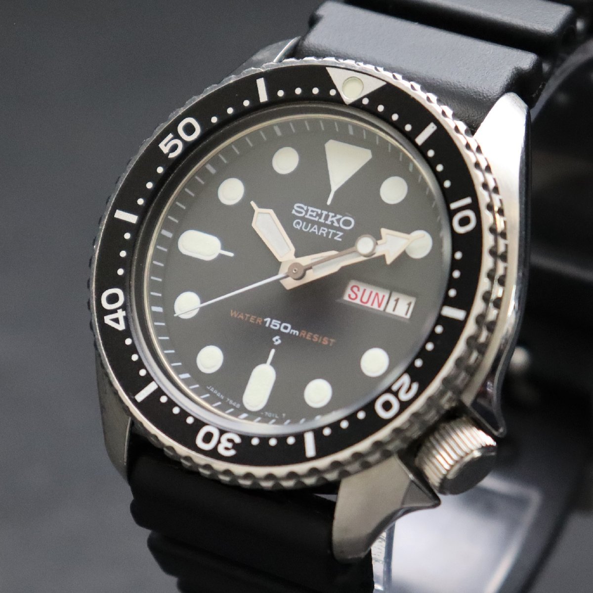 OH済 電池新品 SEIKO QUARTZ セイコー クォーツ ダイバーズ 150M防水 