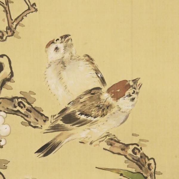 美術品 【真作】□作者不明□雛之図□共箱□肉筆
