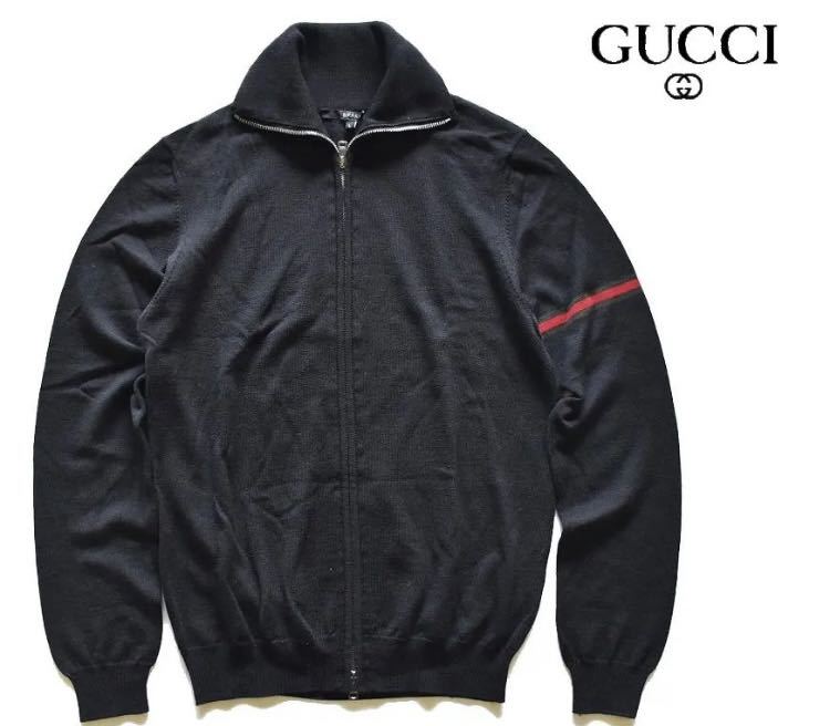 最高峰】GUCCI グッチ シェリーライン ウールジップセーター ニット L