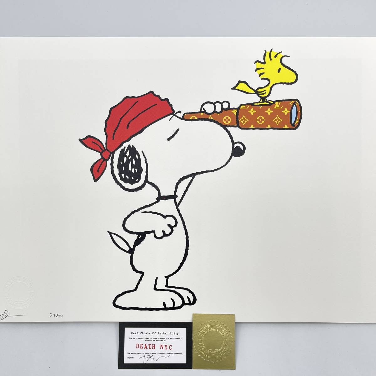 DEATH NYC 世界限定100枚 アートポスター SNOOPY スヌーピー トムエバハート ウッドストック PEANUTS LOUIS VUITTON ルイヴィトン Banksy