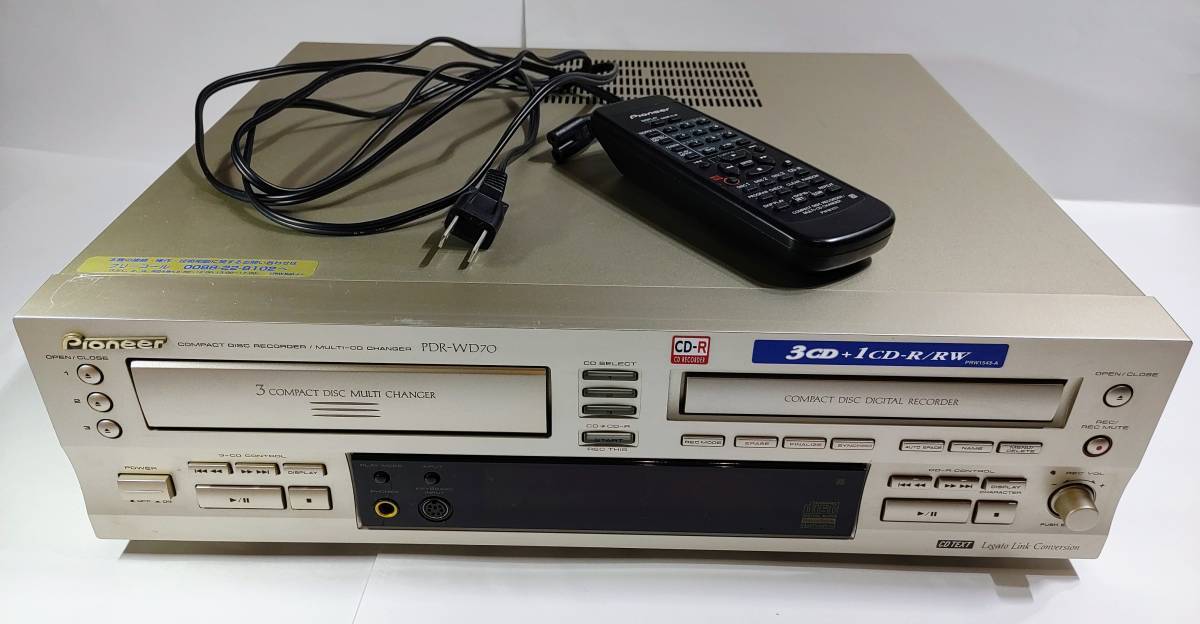 Pioneer PDR-WD70　パイオニアCD-R/RWレコーダー ３枚CDチェンジャー搭載(リモコン付き)