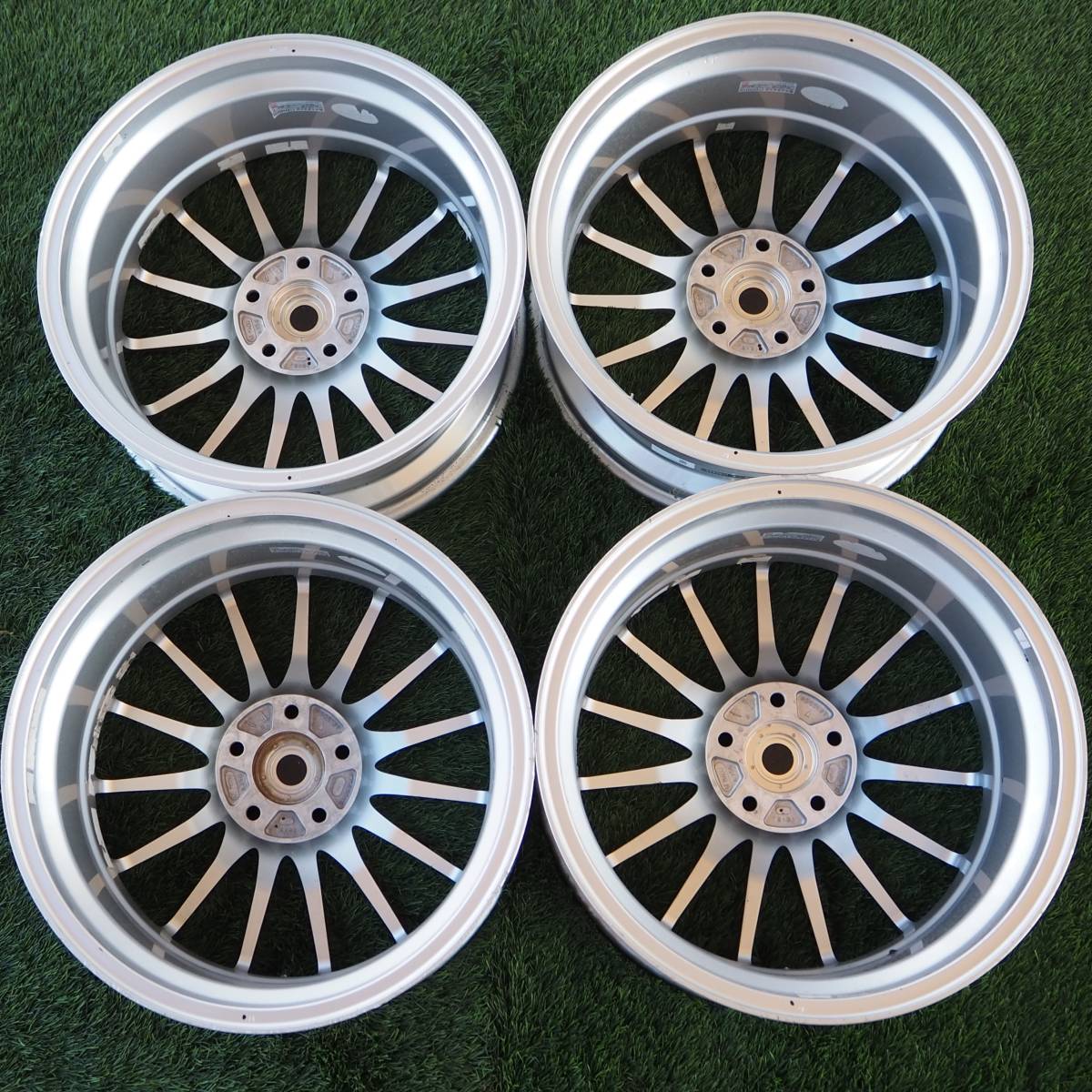 ENKEI RS05 18×8J＋48 PCD114.3 5H シルバー色 中古ホイール4本