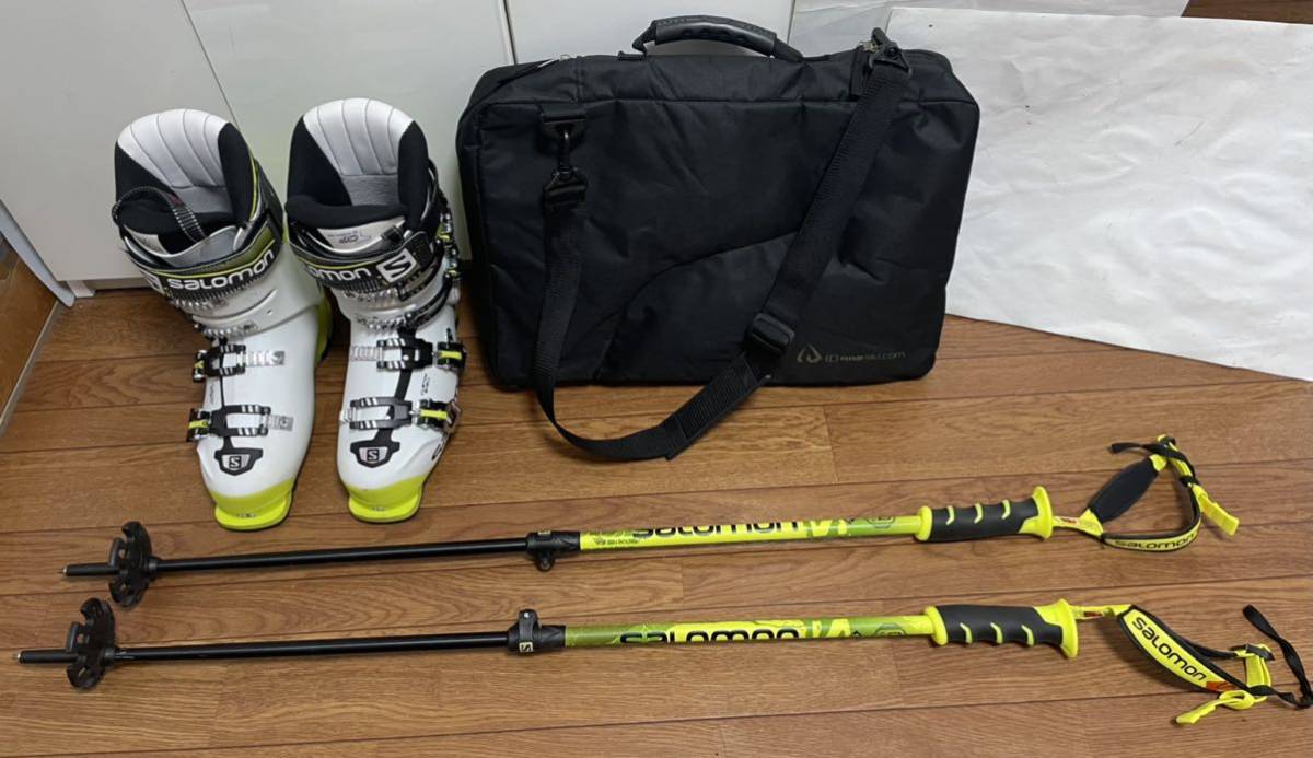 スキーブーツ&ストックセットストック　サロモン　SALOMON S 100-135スキーブーツ　サロモン　SALOMON BOOST FLEX 26-26.5 306mm