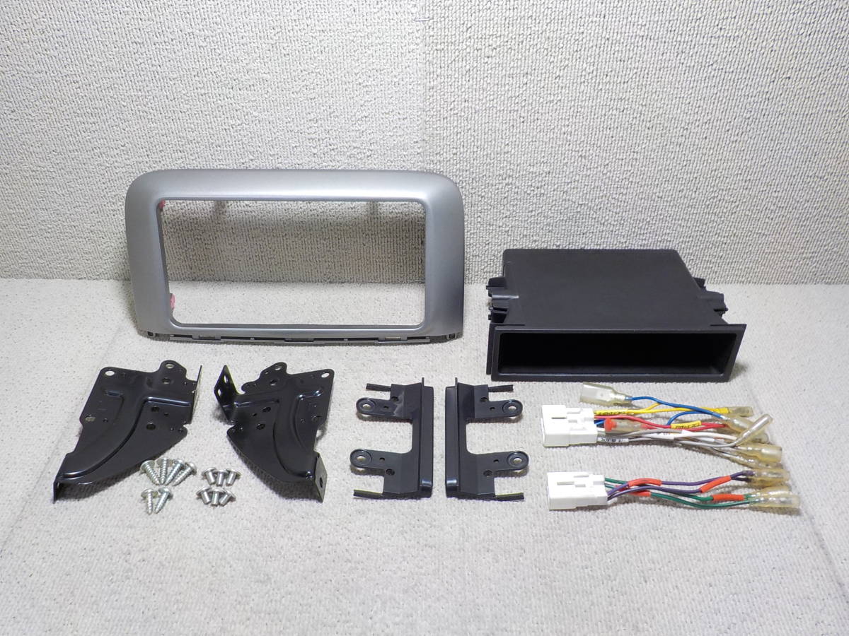 タント L375S L385S 2DINワイド 純正 オーディオパネル 社外デッキ取付キット 1DIN小物入れ ハーネス ステー ビス付き●23001975三J1908●