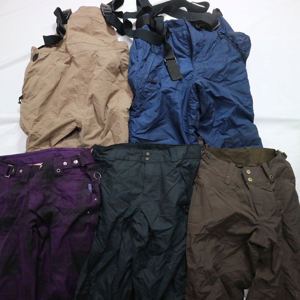 ★訳あり 14枚 ブランドMIXスキーパンツ set オーバーオール型 他 [メンズ] まとめ売り セット 古着卸 最落なし 1円スタート 訳有1309