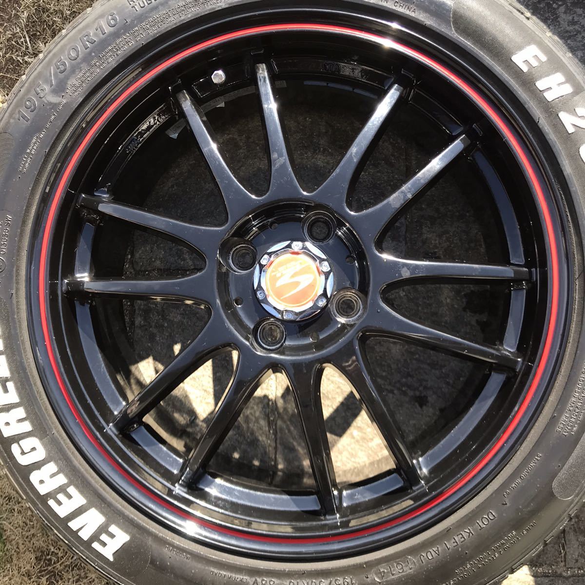 S-HOLD エスホールド 16インチ 6.5j +42 PCD100 4H タイヤ付 4本セット 