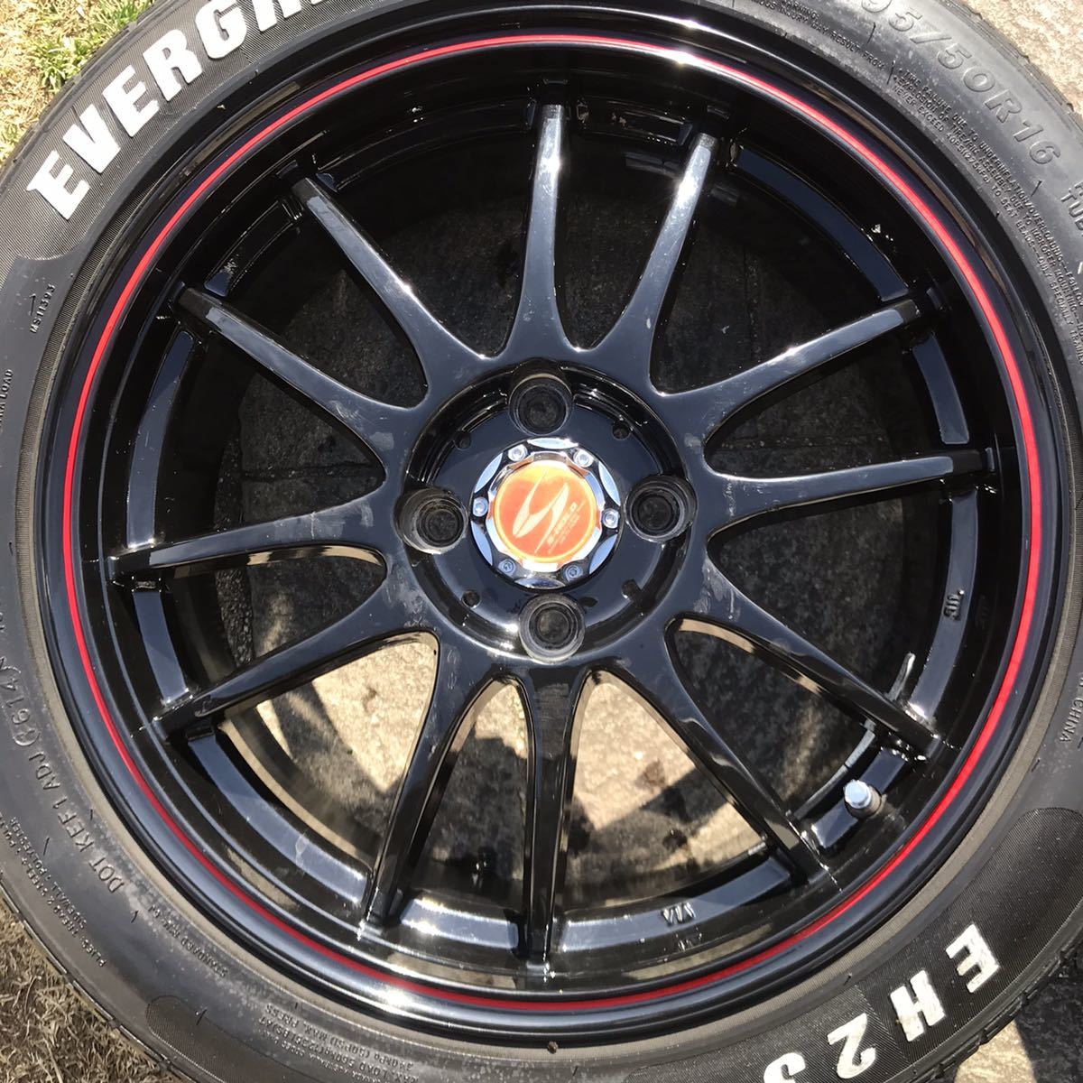 S-HOLD エスホールド 16インチ 6.5j +42 PCD100 4H タイヤ付 4本セット 