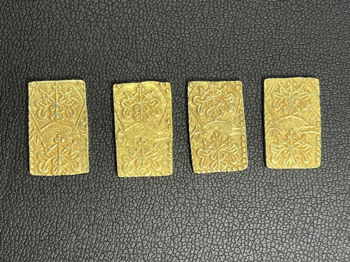 二分金 古銭 明治二分判金 二分判金 4枚 明治 明治二分金 本物 E 金貨