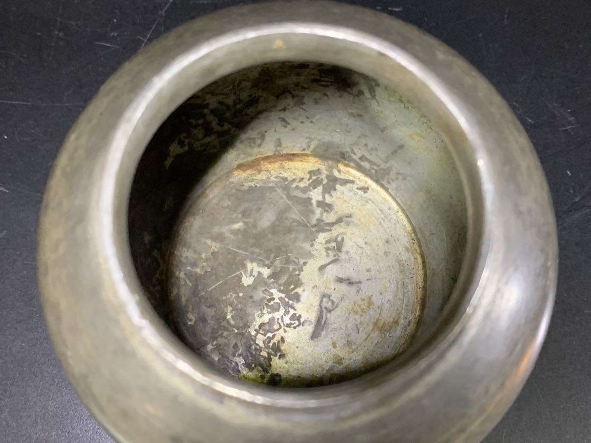 唐物 永好 古錫茶壷 茶入 約184g 古玩 骨董 煎茶道具 （C66H）(錫製