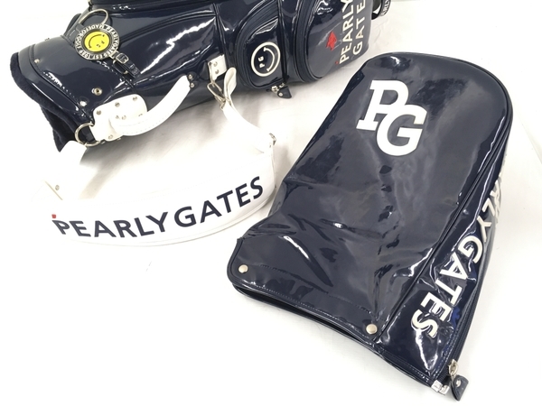 PEARLY GATES PGトーナメント エナメルキャディバッグ ネイビー 5分割