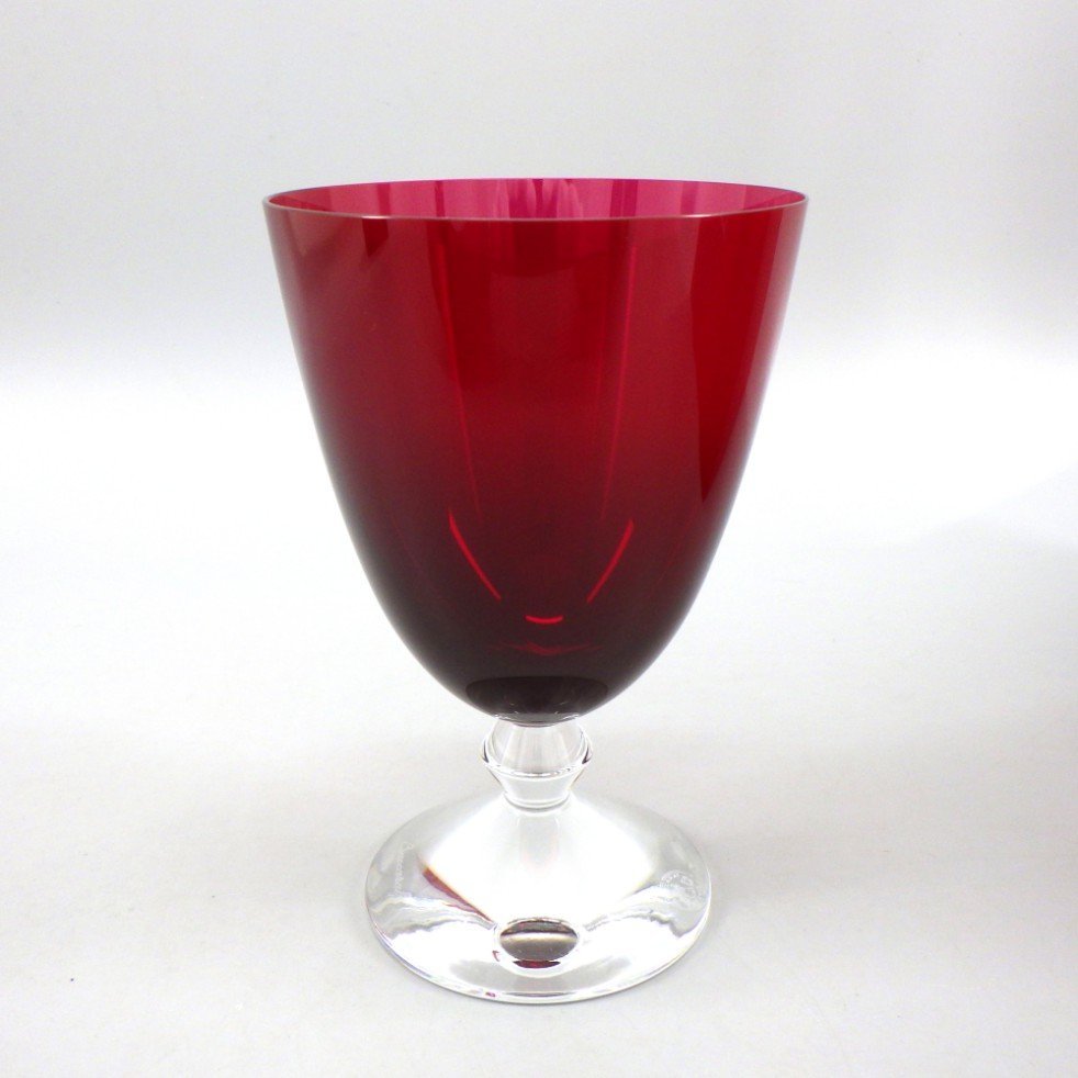 1円～ Baccarat バカラ ベガ スモールグラス レッド 計1客 高さ約14cm 