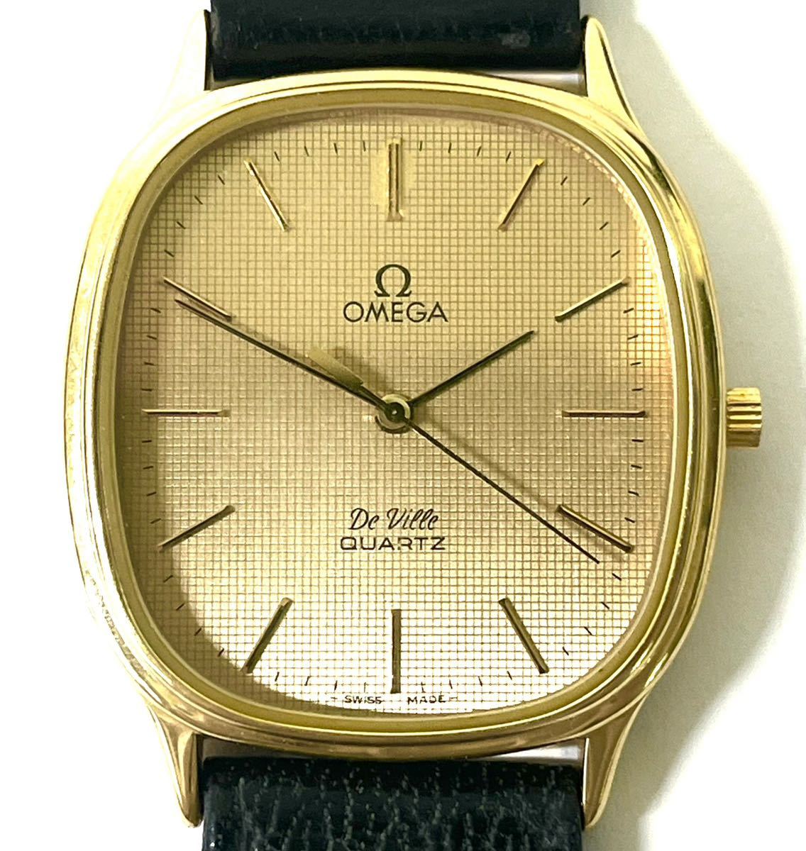 【え仙】OMEGA オメガ DeVille デビル 腕時計 ケース付き クオーツ レディース 革ベルト MCZ01LLL85 オメガ デビル OMEGA 0 QUARTZ Cal.625