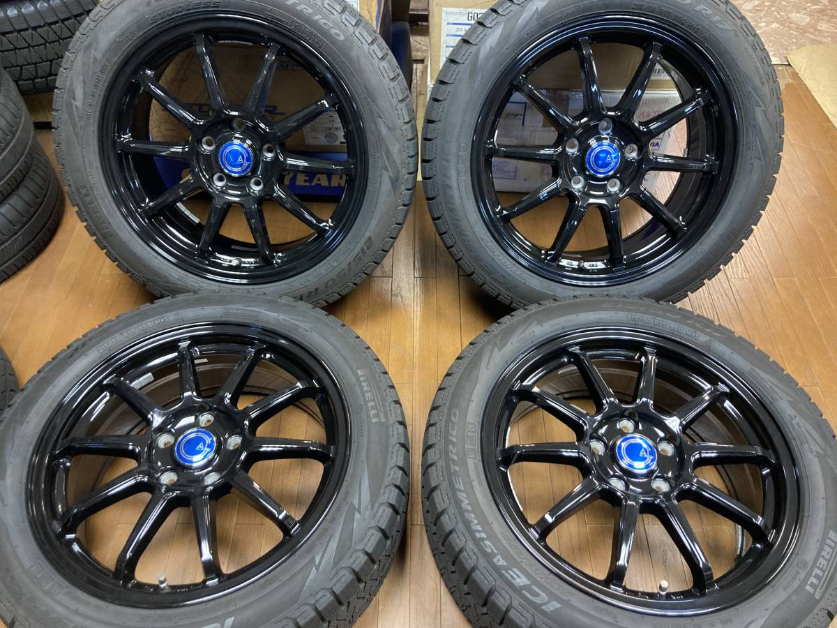 【在庫入替SALE】レアマイスターカルッシャー17インチ◆7J+53 5H114.3◆アイスアシンメトリコ215/50R17 2020年製造◆レヴォーグ等◆