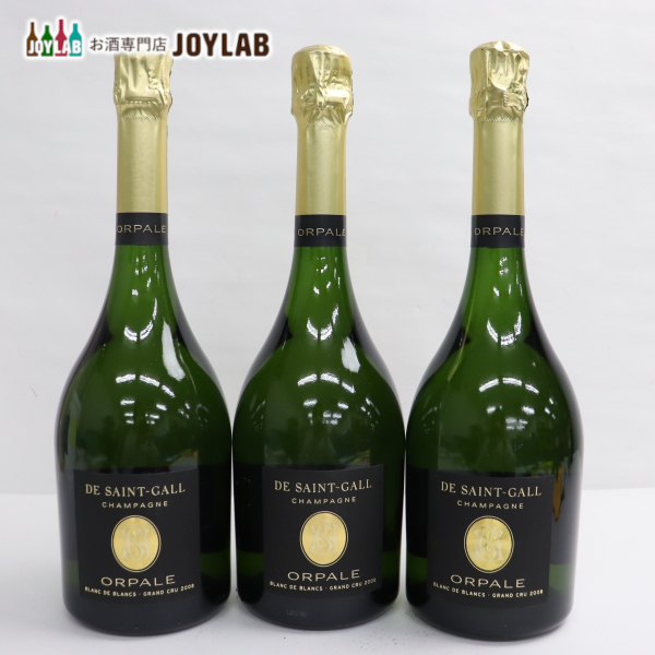 【3本セット】Saint Gall（サン ガール）オルパールブラン ド ブラン グラン クリュ ブリュット 2008 12.5％ 750ml G22E080015