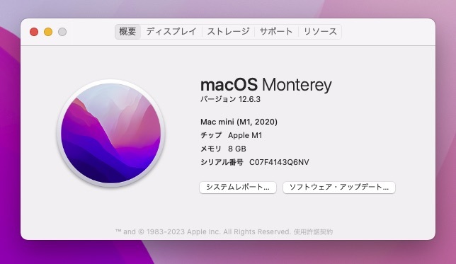 Apple Mac mini M1（2020) メモリ8GB SSD 256GB AppleCare+ 残1年以上