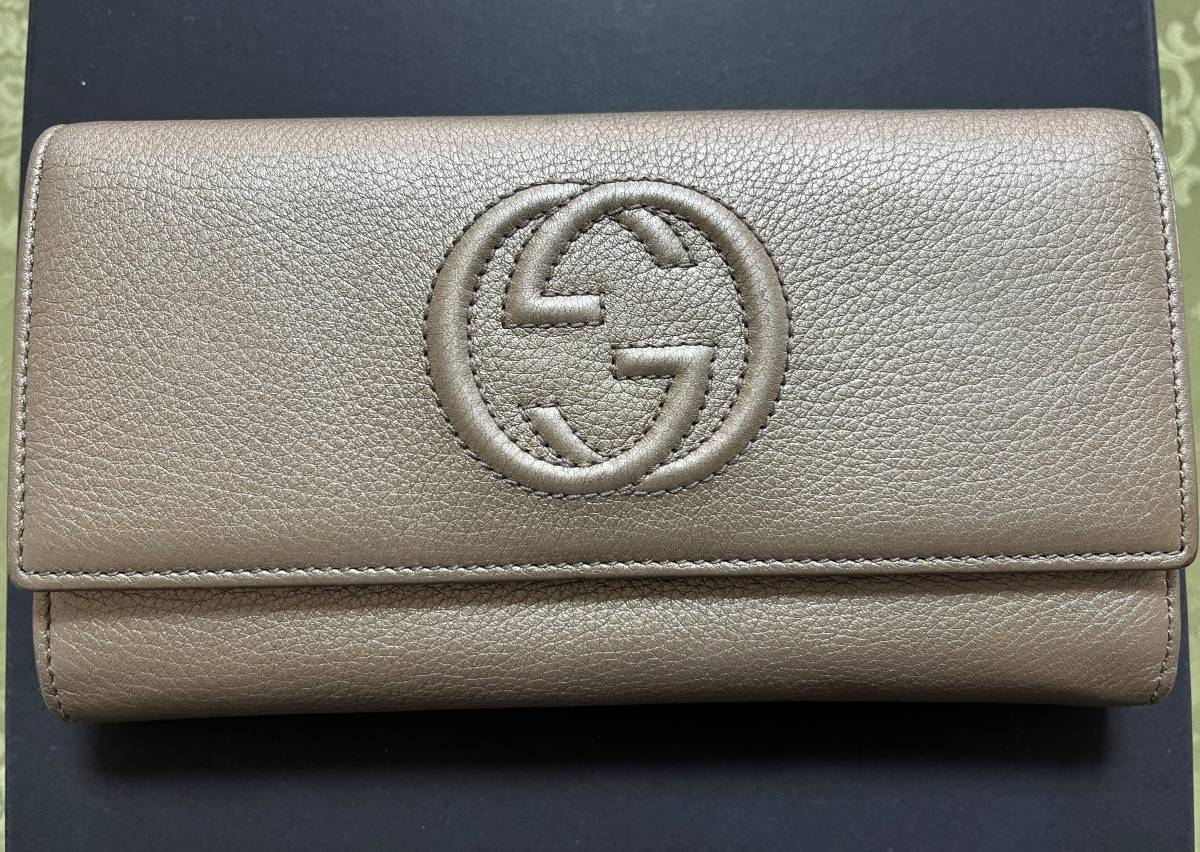 GUCCI グッチ 長財布 ゴールド（ブランドグッチ）の通販 ゴールド GG柄 