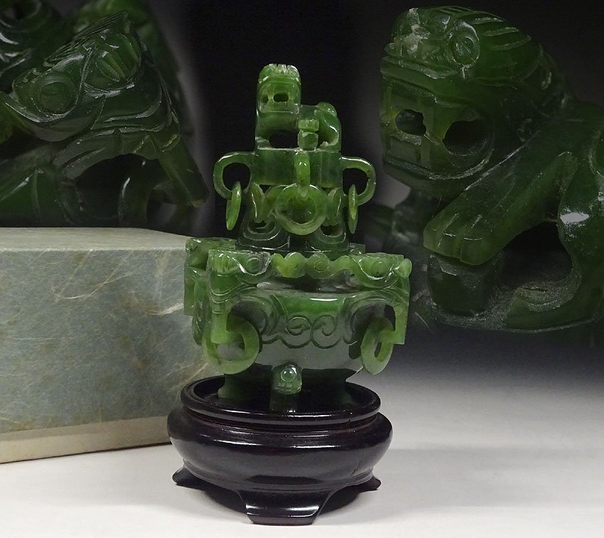 日展作家 彫刻家『林 啓二郎』 造 【宝槌】縁起置物 共箱・座布団付