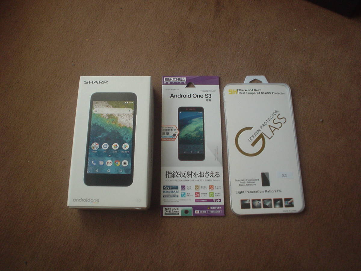 未使用品】SHARP android one S3 Ymobile! ネイビーブラック フィルム