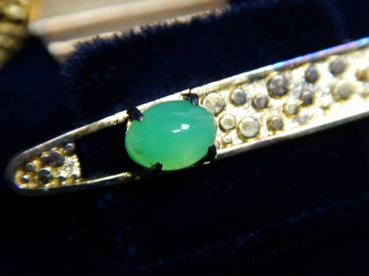 昭和レトロ クリソプレーズ ネクタイピン カフス セット ケース入り  