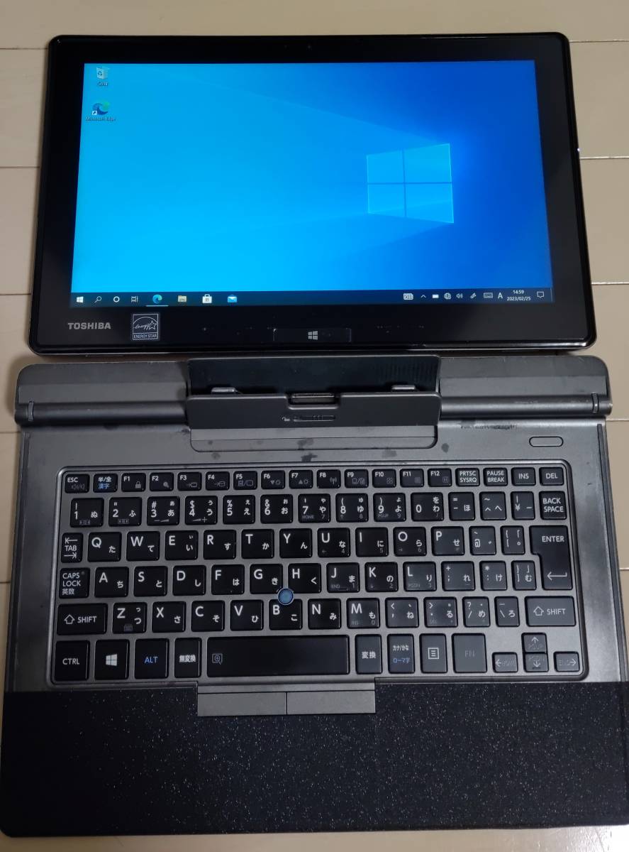 バッテリー良好 良品 東芝 dynabook V714/K WindowsタブレットPC SSD128GB キーボード ポータブルDVDドライブ 回復ドライブ(USB) セット_5