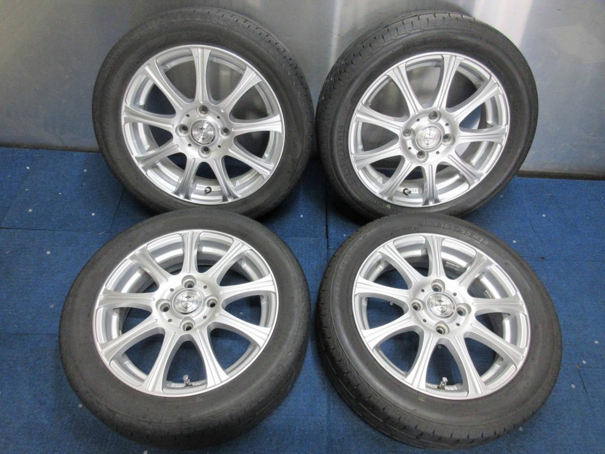 ☆9分山☆20.21年製☆ ブリヂストンNEXTRY 165/55R14 社外ホイール 14