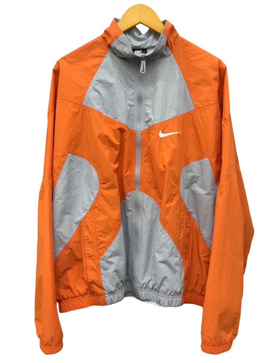 NIKE (ナイキ) リイシュー ウーブン ジャケット ナイロン BV5211-043 L グレー オレンジ メンズ/078
