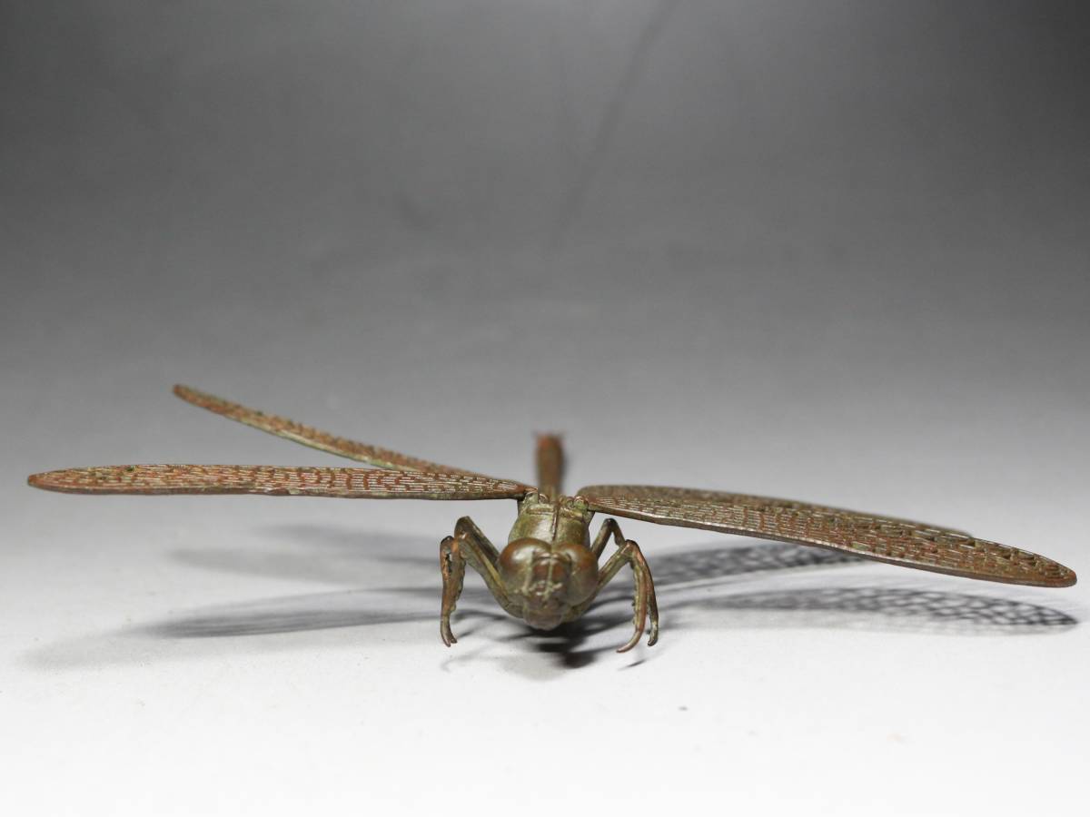 H*T様 銅製置物 勝虫 蜻蛉 トンボ 雨宮宗作 関節可動 □