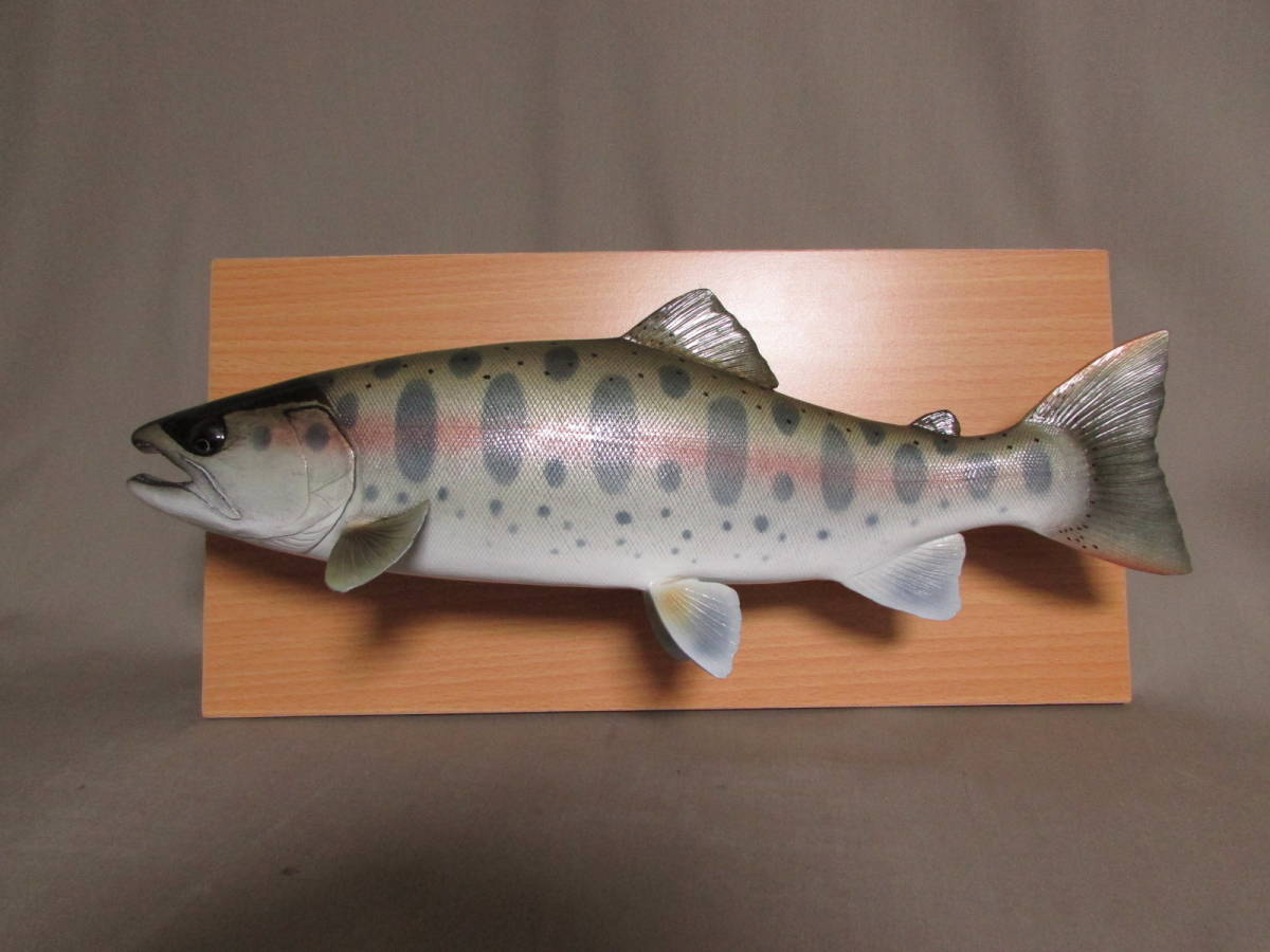 ○ハンドメイド 自作 39cmヤマメ 壁掛け フィギュア レプリカ 模型