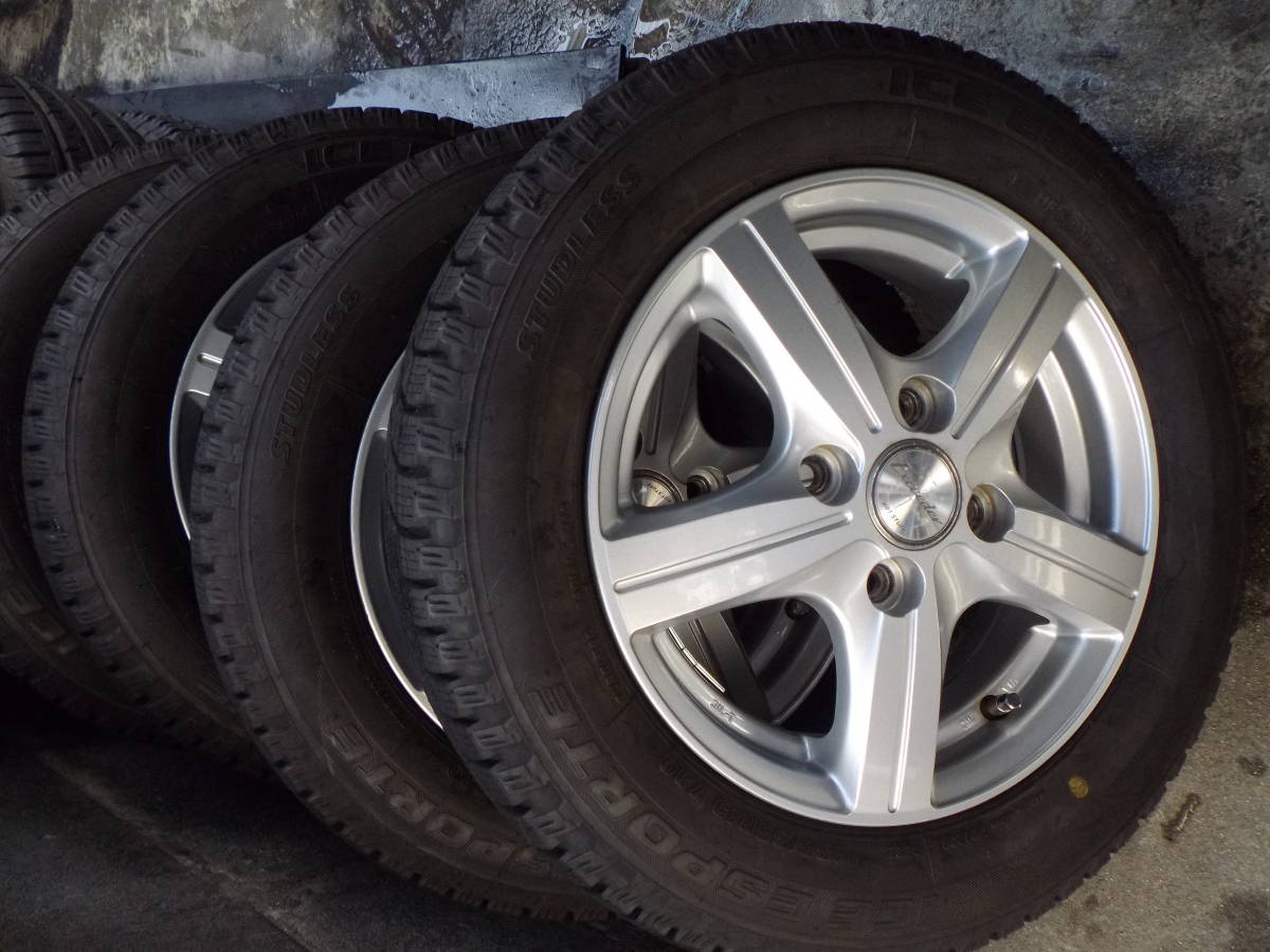 EXCEEDER 13×4 PCD100 +45☆深溝スタッドレス 155/65R13 4本＃ワゴンR