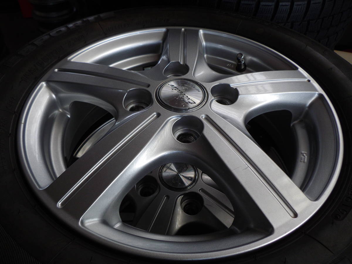 EXCEEDER 13×4 PCD100 +45☆深溝スタッドレス 155/65R13 4本＃ワゴンR