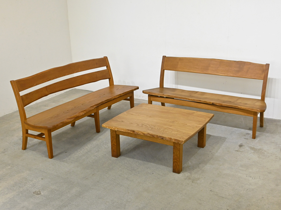家具工房 蒼 クリ無垢材 センターテーブル/一枚板 豊口克平 民藝運動