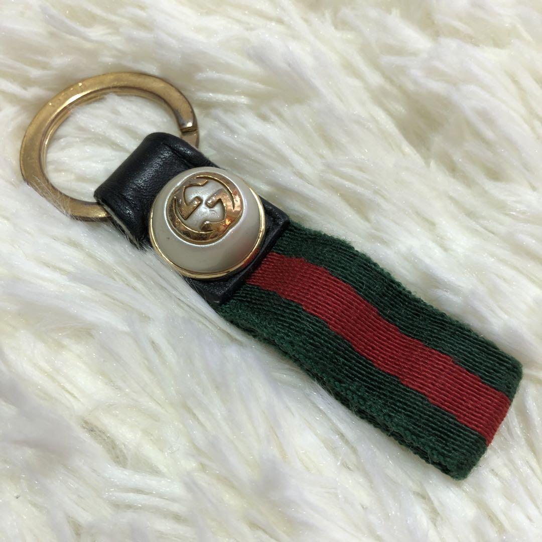  GUCCIグッチ キーホルダー パール インターロッキング シェリーライン シリアルナンバー有 チャーム グリーン レッド レア(グッチ)｜売買されたオークション情報、yahooの商品情報をアーカイ グッチ