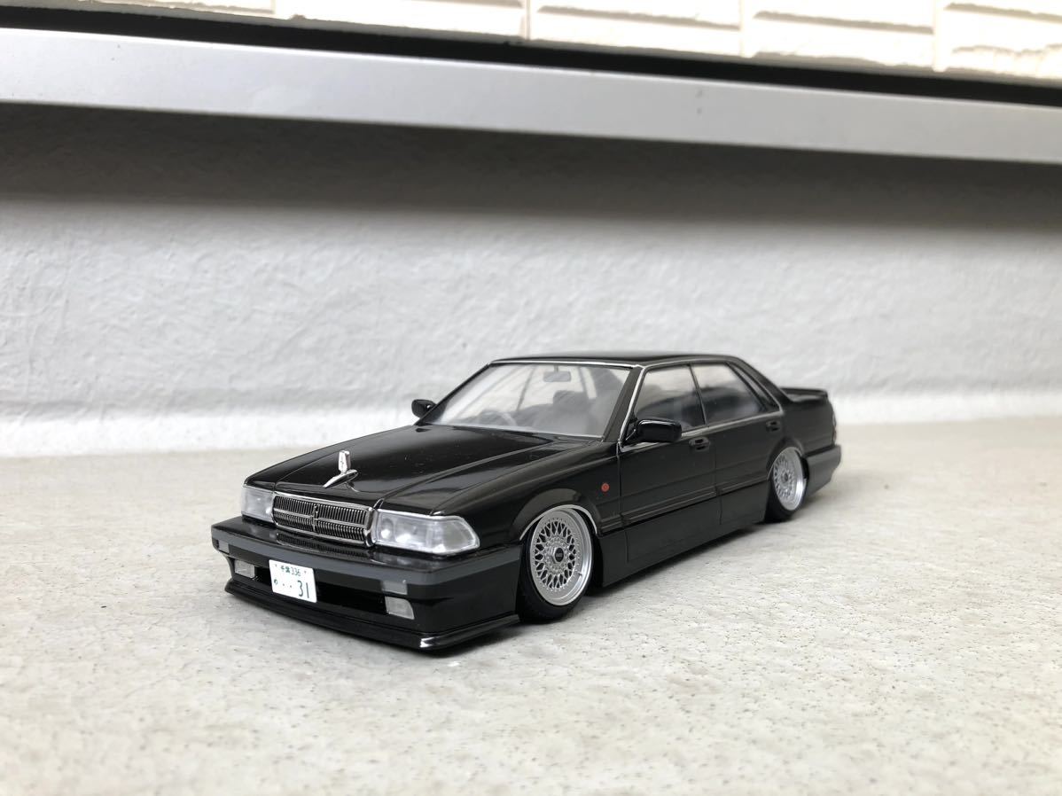 フジミ製、ニッサン、Y31セドリック完成品！！1/24、NISSAN 、BBS、RS 