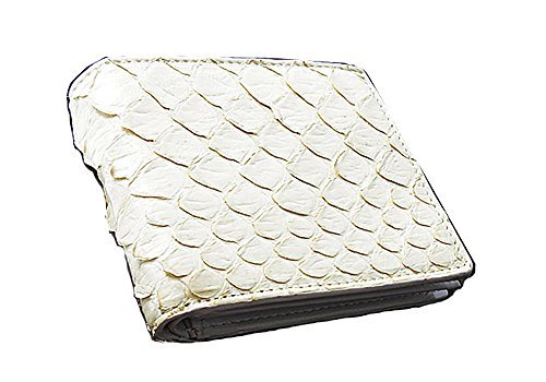 【新規OPEN春応援特価】【送料無料】【期間限定】【新品】【税込み】大判ウロコ本パイソン革☆小銭入れ付☆シンプルショートウォレットWH
