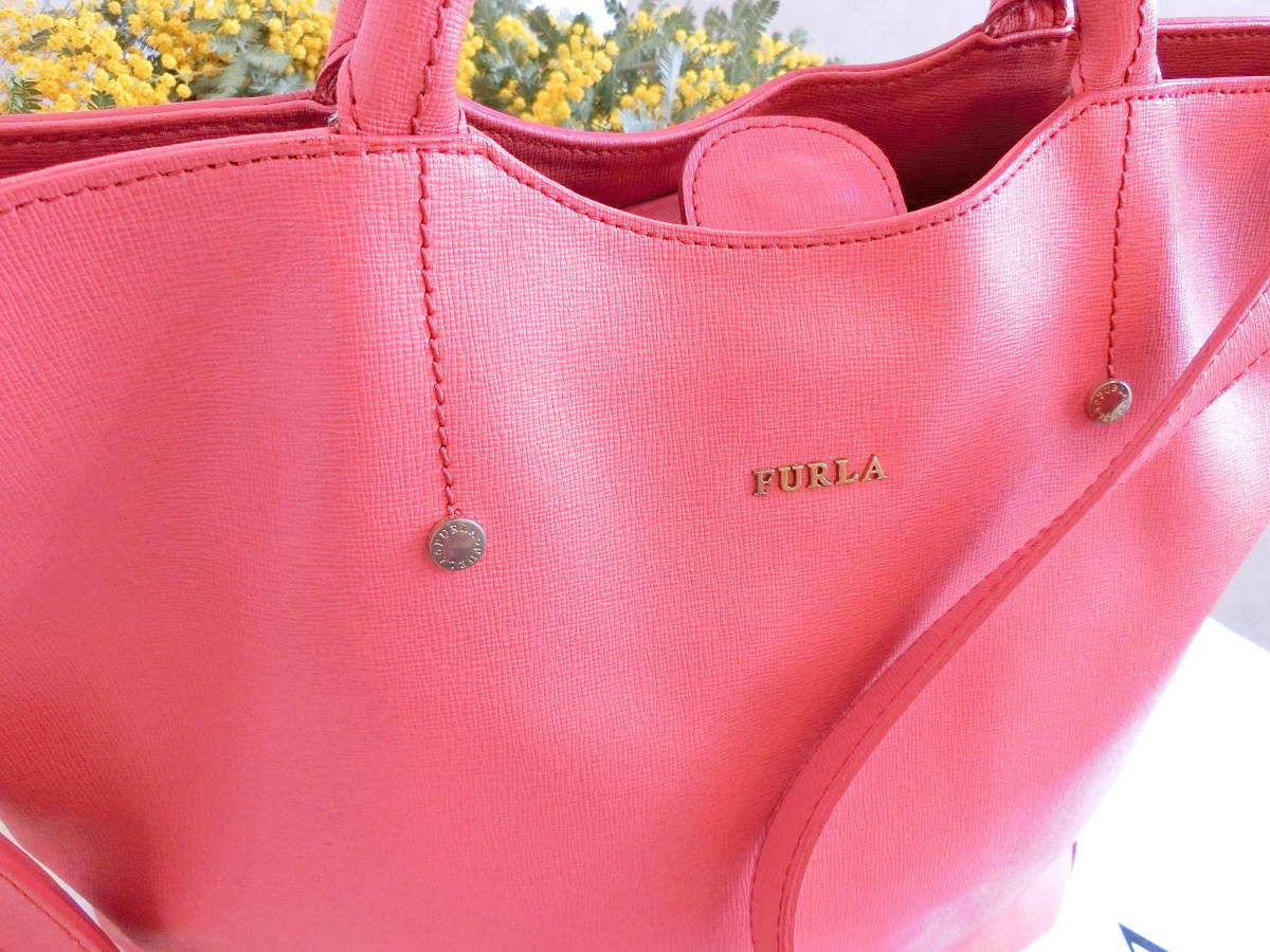FURLA ピンク系 ショルダー付 トートバッグ | SIERRACULTURA.COM