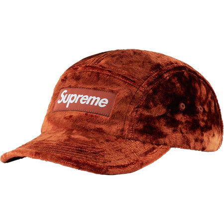 新品 22SS Supreme Crushed Velvet Camp Cap クラッシュ ベルベット キャンプ キャップ Rust ラスト 帽子