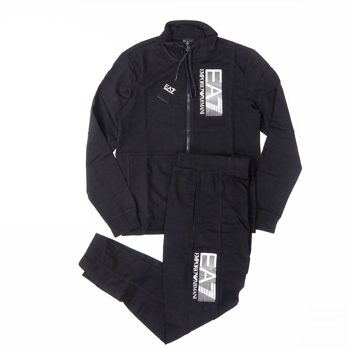 新品正規品 Emporio Armani EA7 エンポリオ アルマーニ 6LPV57 PJ05Z ジップアップ スウェット セットアップ 上下セット ブラック M