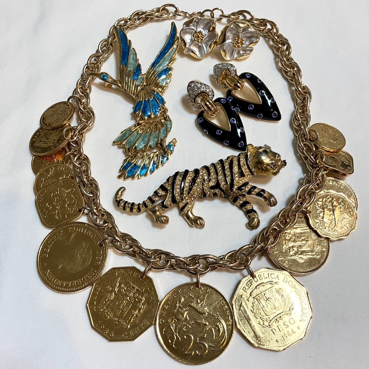 アクセサリーまとめ ネックレス ブローチ イヤリング まとめ vintage acrossories