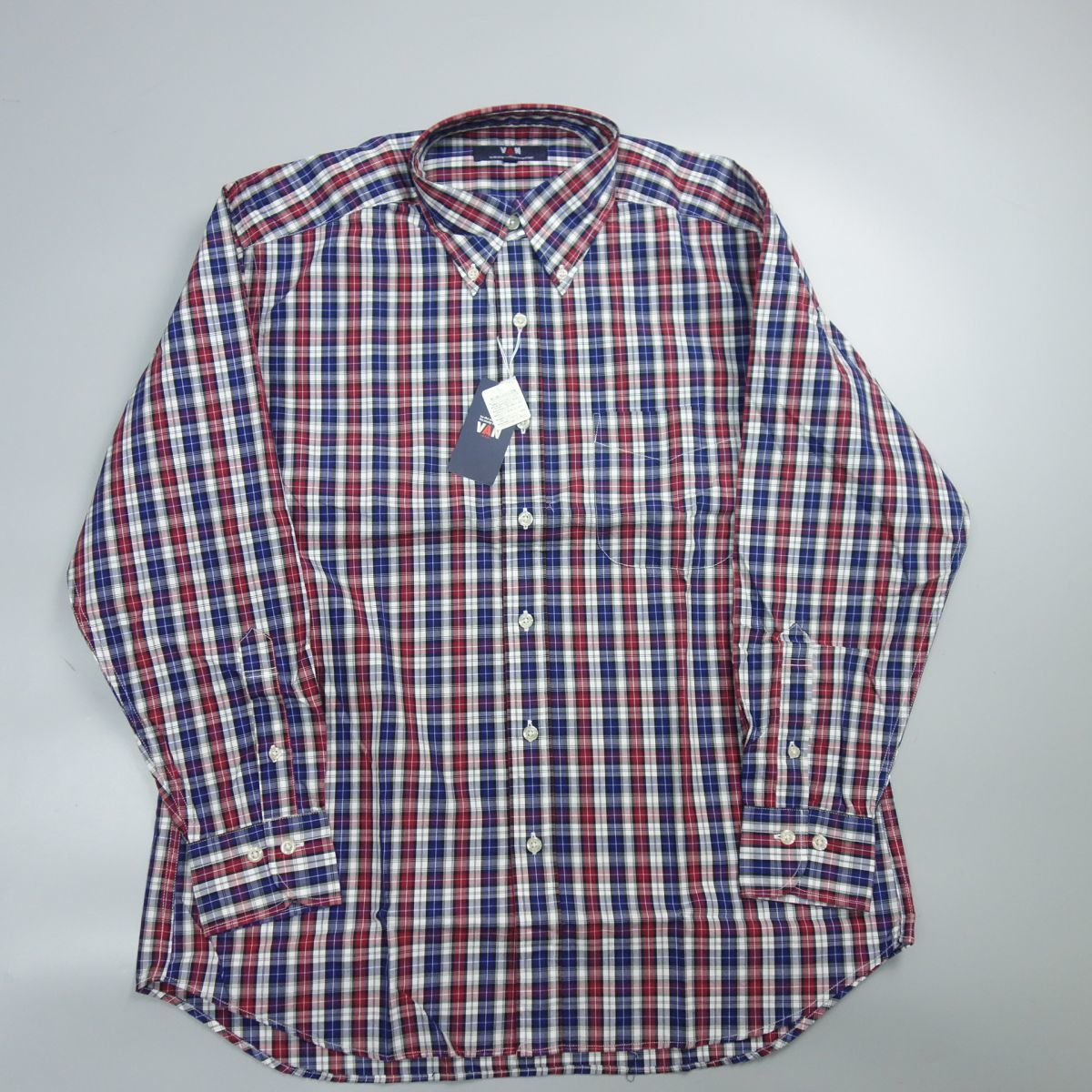 未使用タグ付 VAN JAC ヴァンヂャケット チェック柄 長袖シャツ メンズ M
