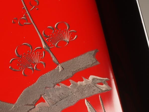 流能登輪島塗 五聖彫刻 卓上膳五客 【流】能登輪島塗 五聖彫刻