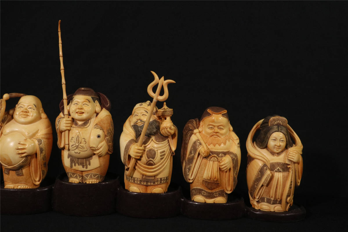 七福神 象牙風 - マンモス 縁起物 置物 Yahoo!オークション 東洋彫刻