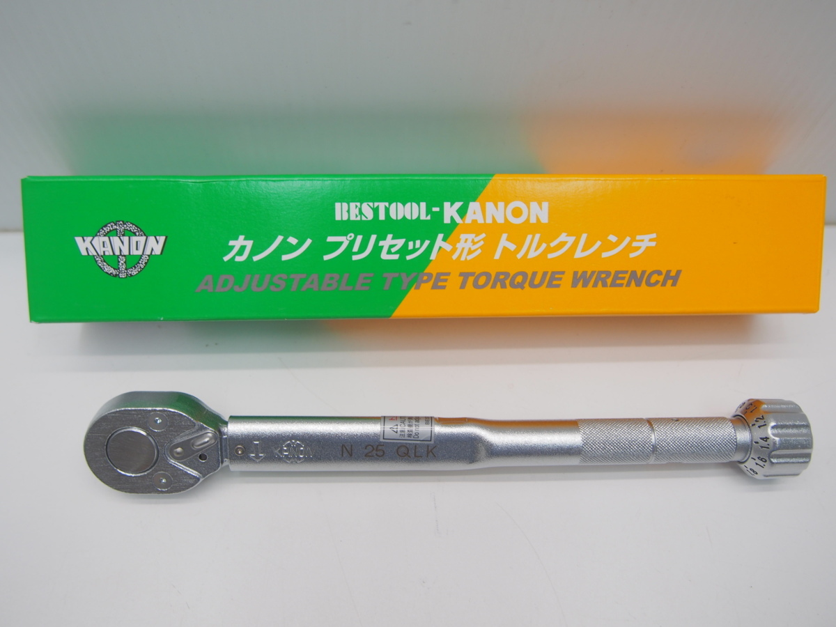 【新品】【未使用】 KANON プリセット形 トルクレンチ 5~25N/m 差込 3/8 N25QLK ☆ カノン 中村製作所 車 バイク ロードバイク 整備